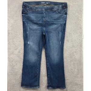 Torrid 4X Lean Jean Slim Bootcut Super Soft Denim Distressed Blue PullOn Stretch
